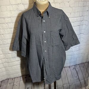 Van Heusen Checkered Short sleeve button up shirt Size L 16